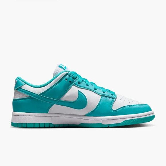 Nike Dunk Low Womens Teal Sneakers Shoes Customized with Swarovski Crystals - Picture 3 of 6